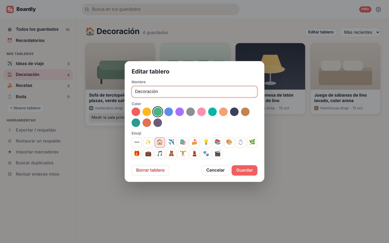 Organiza con colores y emojis